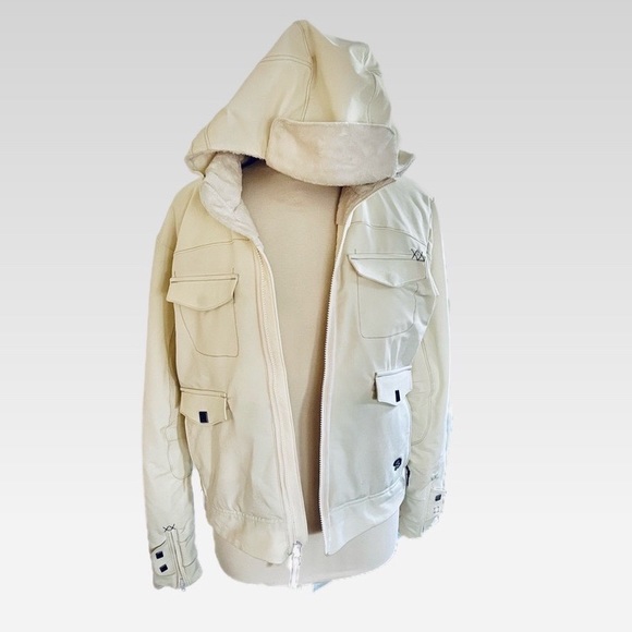 Mountain Hard Wear Creamy Winter White Jacket with Hood L - Picture 2 of 9